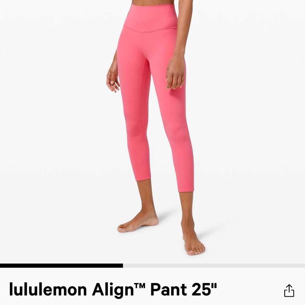 Lululemon align pant 25” guava pink leggings